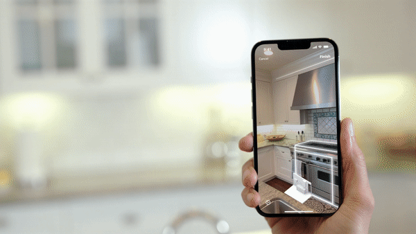 An iPhone-generated 3D room scan