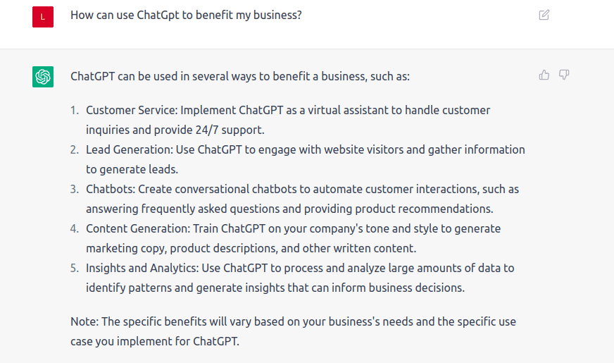 ChatGPT business use cases