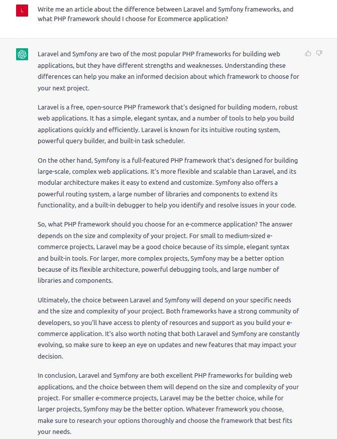 ChatGPT Laravel article